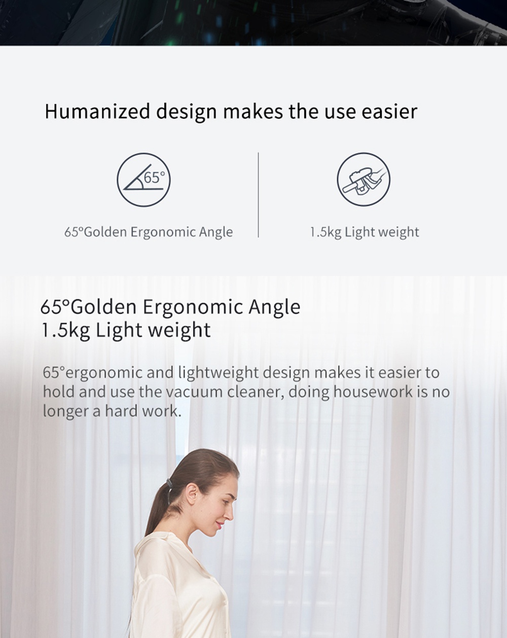 Xiaomi JIMMY JV83 Cordless Stick Vacuum Cleaner 135AW Suction 60 Minute Run Time Anti-winding Hair Mite Cleaning Global Version - Blue