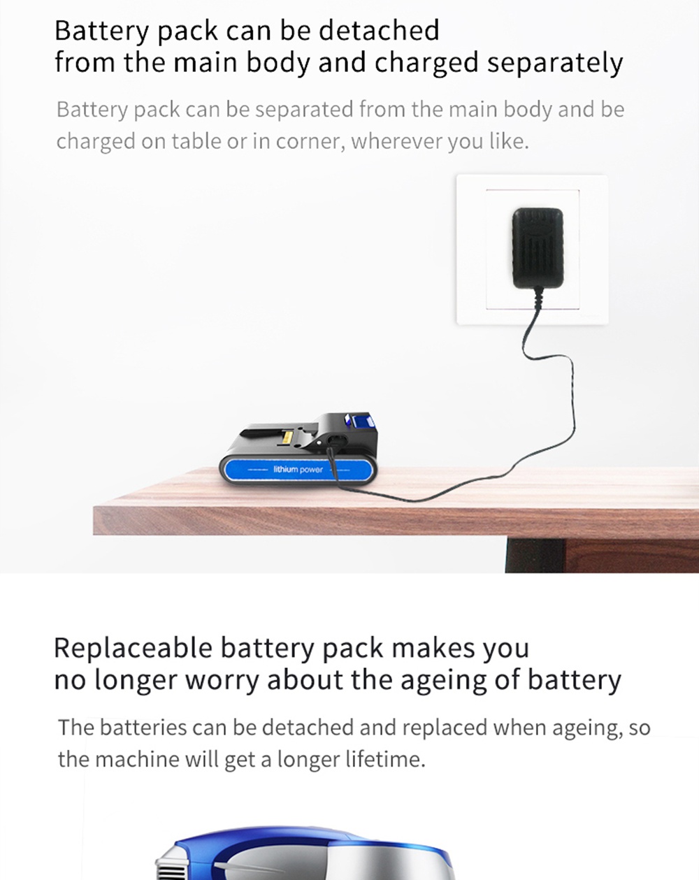 Xiaomi JIMMY JV83 Cordless Stick Vacuum Cleaner 135AW Suction 60 Minute Run Time Anti-winding Hair Mite Cleaning Global Version - Blue