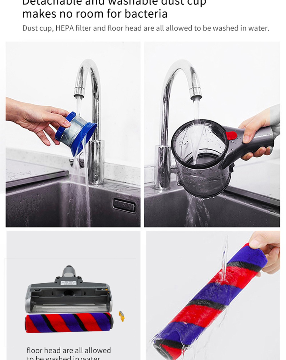 Xiaomi JIMMY JV83 Cordless Stick Vacuum Cleaner 135AW Suction 60 Minute Run Time Anti-winding Hair Mite Cleaning Global Version - Blue