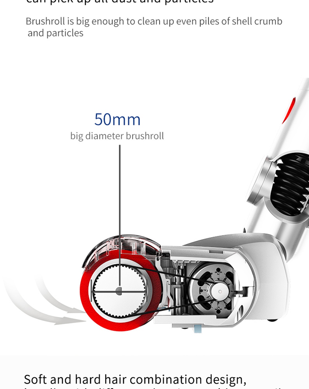 Xiaomi JIMMY JV83 Cordless Stick Vacuum Cleaner 135AW Suction 60 Minute Run Time Anti-winding Hair Mite Cleaning Global Version - Blue