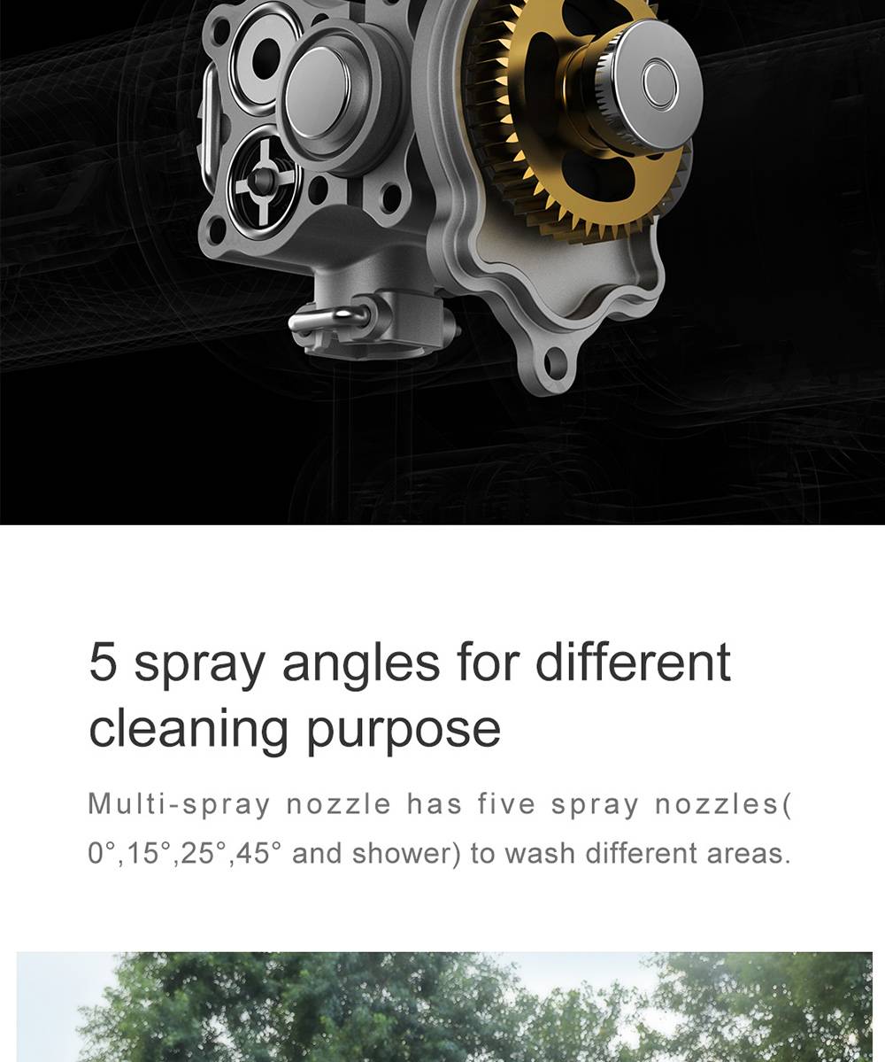 Xiaomi JIMMY JW31 Lightweight Cordless Pressure Washer Self-priming Faucet Long Cleaning Lance Eco Energy Saving Mode Portable Cleaner Global Version - Black