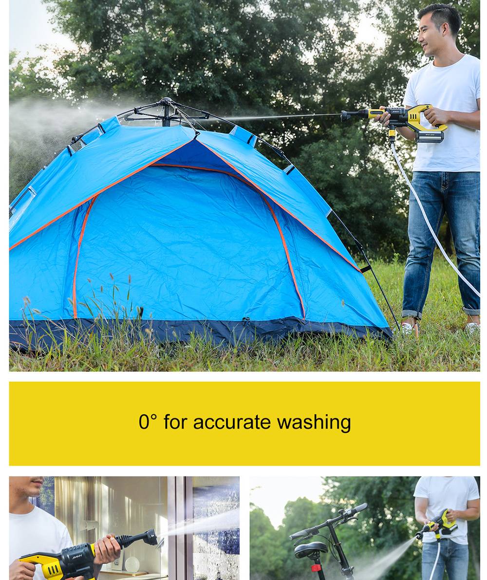 Xiaomi JIMMY JW31 Lightweight Cordless Pressure Washer Self-priming Faucet Long Cleaning Lance Eco Energy Saving Mode Portable Cleaner Global Version - Black