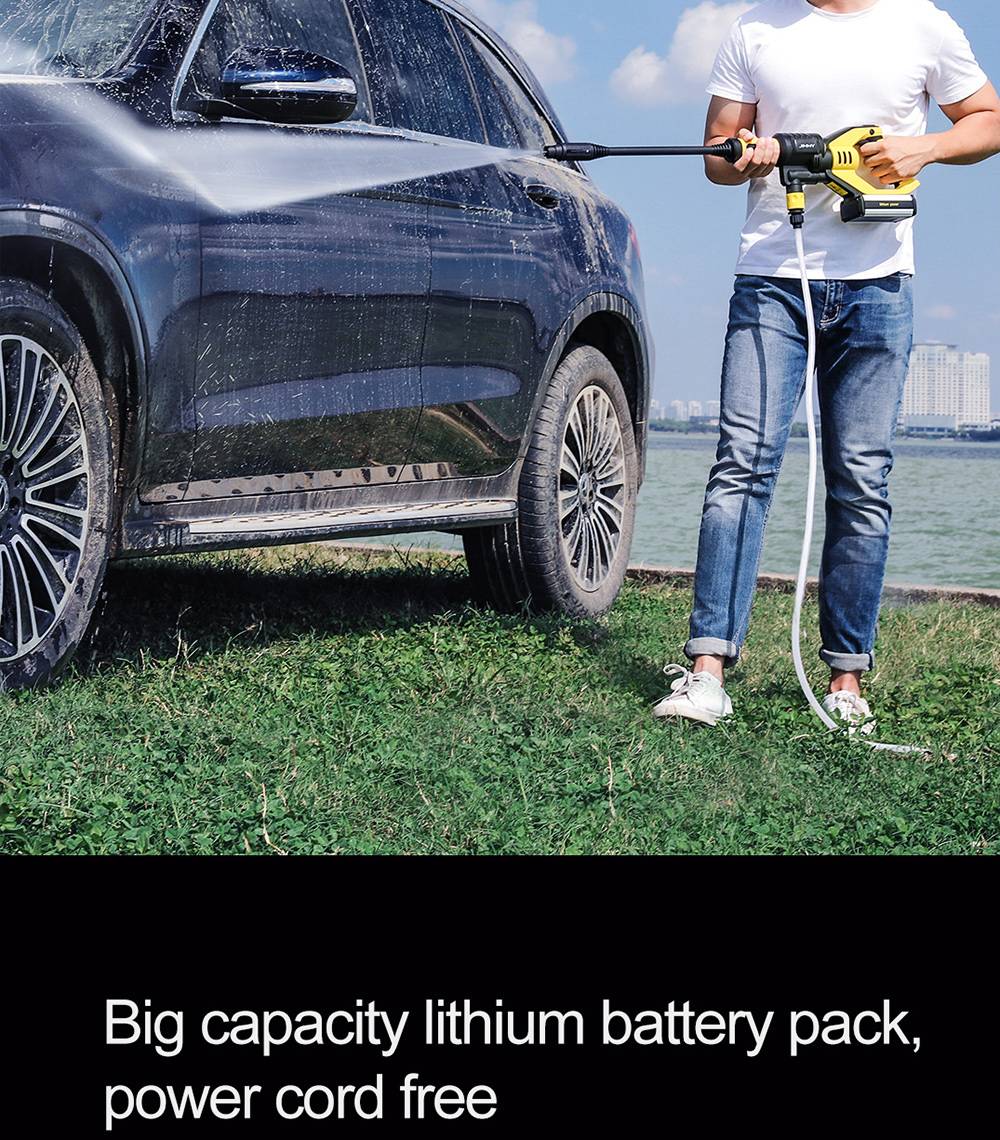 Xiaomi JIMMY JW31 Lightweight Cordless Pressure Washer Self-priming Faucet Long Cleaning Lance Eco Energy Saving Mode Portable Cleaner Global Version - Black