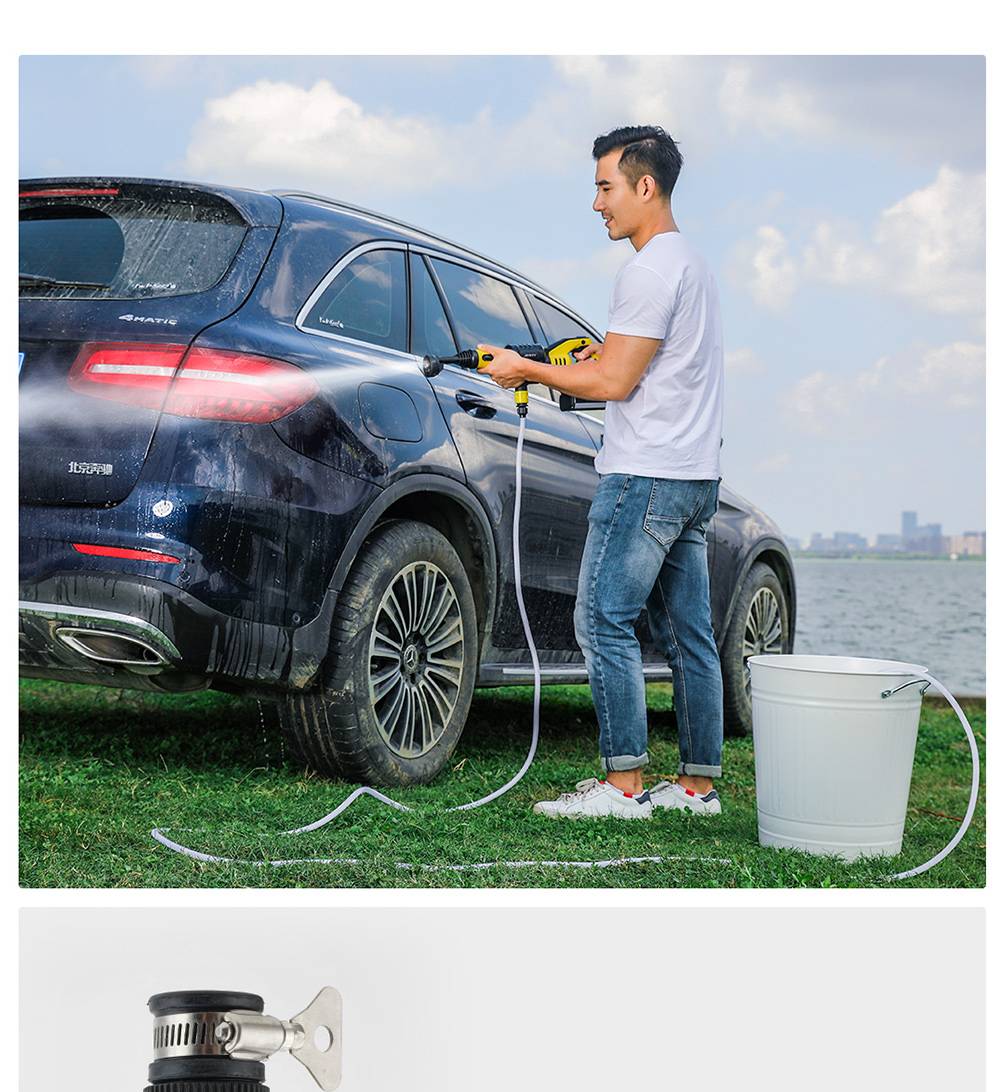 Xiaomi JIMMY JW31 Lightweight Cordless Pressure Washer Self-priming Faucet Long Cleaning Lance Eco Energy Saving Mode Portable Cleaner Global Version - Black