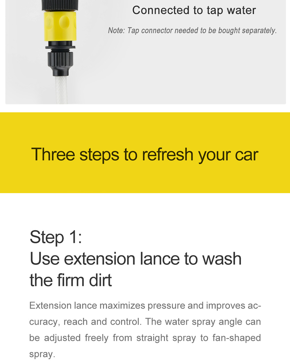 Xiaomi JIMMY JW31 Lightweight Cordless Pressure Washer Self-priming Faucet Long Cleaning Lance Eco Energy Saving Mode Portable Cleaner Global Version - Black