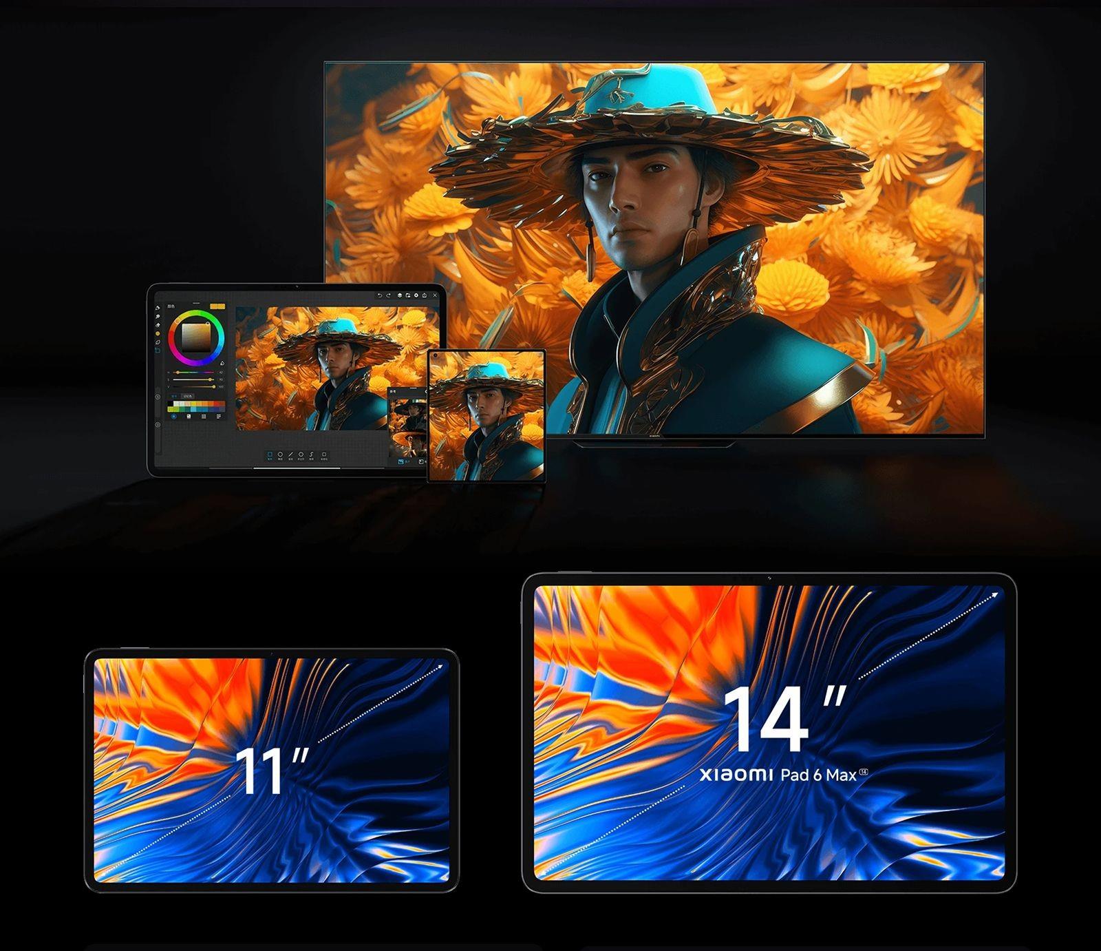 Xiaomi Pad 6 Max CN Version 14'' Tablet Qualcomm SM8475 Snapdragon 8+, 8GB RAM 256GB ROM Android 13 WiFi6 Bluetooth 5.3 - Black