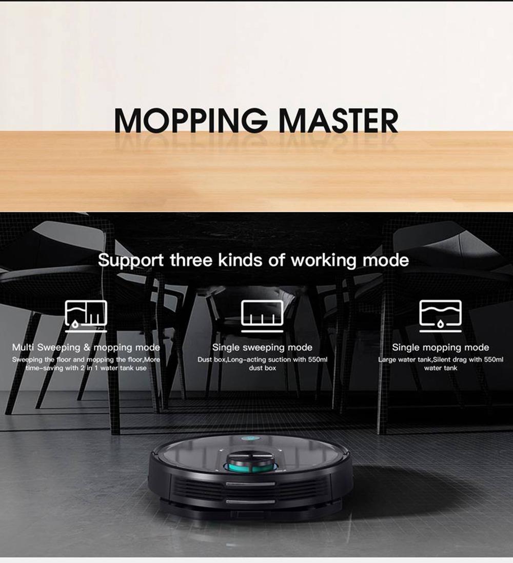 Refurbished Xiaomi VIOMI V2 Pro Robot Vacuum Cleaner 2 in 1 Sweeping Mopping 2100Pa LDS Laser Navigation Intelligent Electric Control Tank EU Plug - Grey