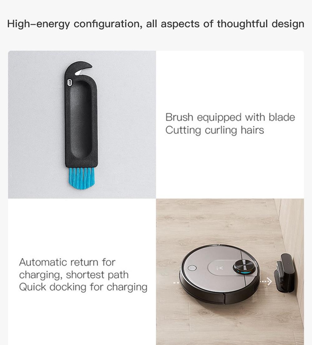 Refurbished Xiaomi VIOMI V2 Pro Robot Vacuum Cleaner 2 in 1 Sweeping Mopping 2100Pa LDS Laser Navigation Intelligent Electric Control Tank EU Plug - Grey