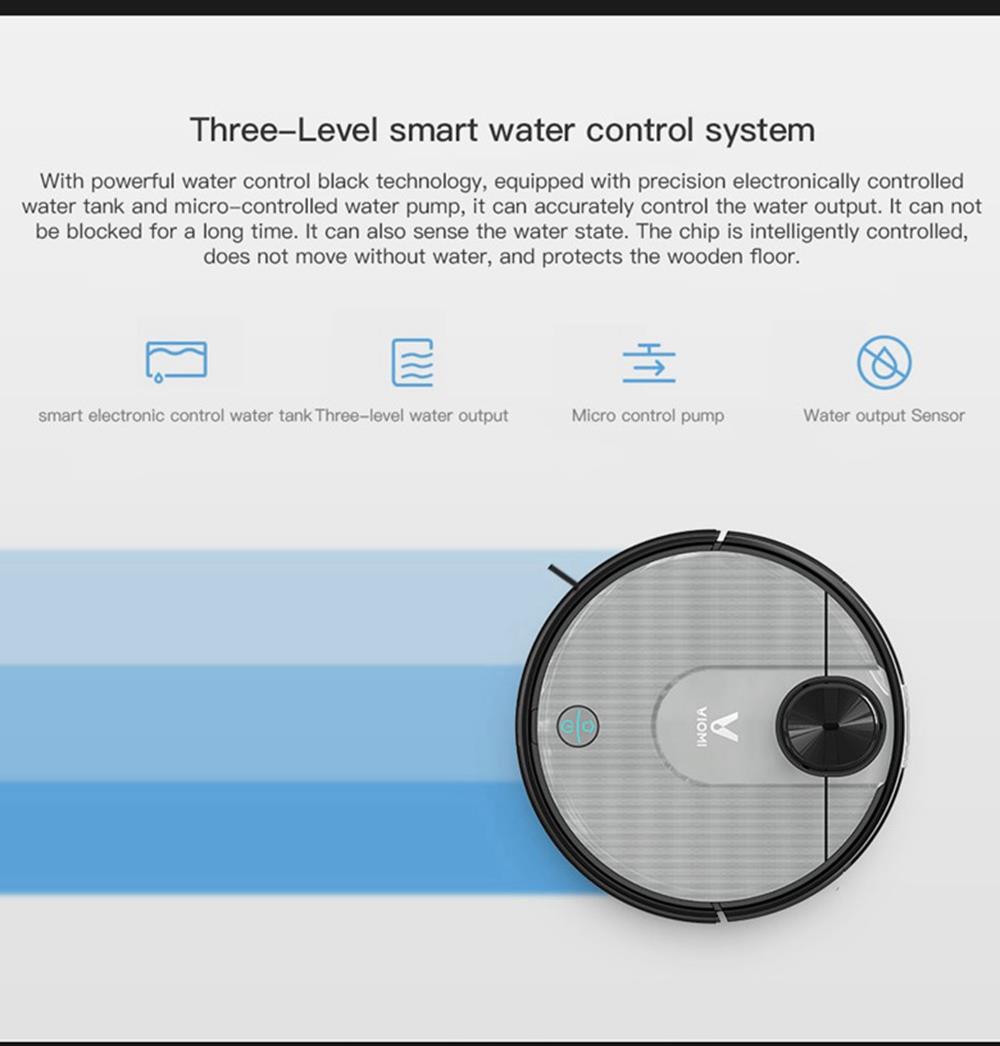 Refurbished Xiaomi VIOMI V2 Pro Robot Vacuum Cleaner 2 in 1 Sweeping Mopping 2100Pa LDS Laser Navigation Intelligent Electric Control Tank EU Plug - Grey