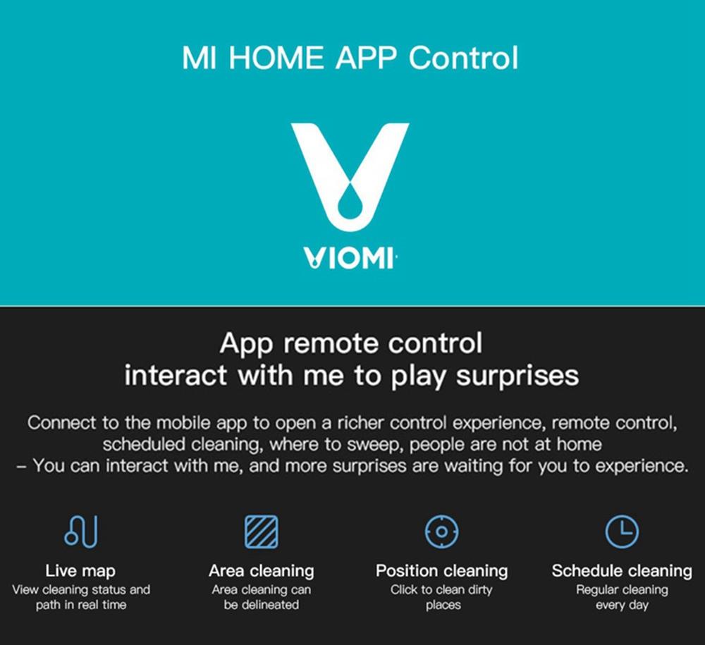 Refurbished Xiaomi VIOMI V2 Pro Robot Vacuum Cleaner 2 in 1 Sweeping Mopping 2100Pa LDS Laser Navigation Intelligent Electric Control Tank EU Plug - Grey