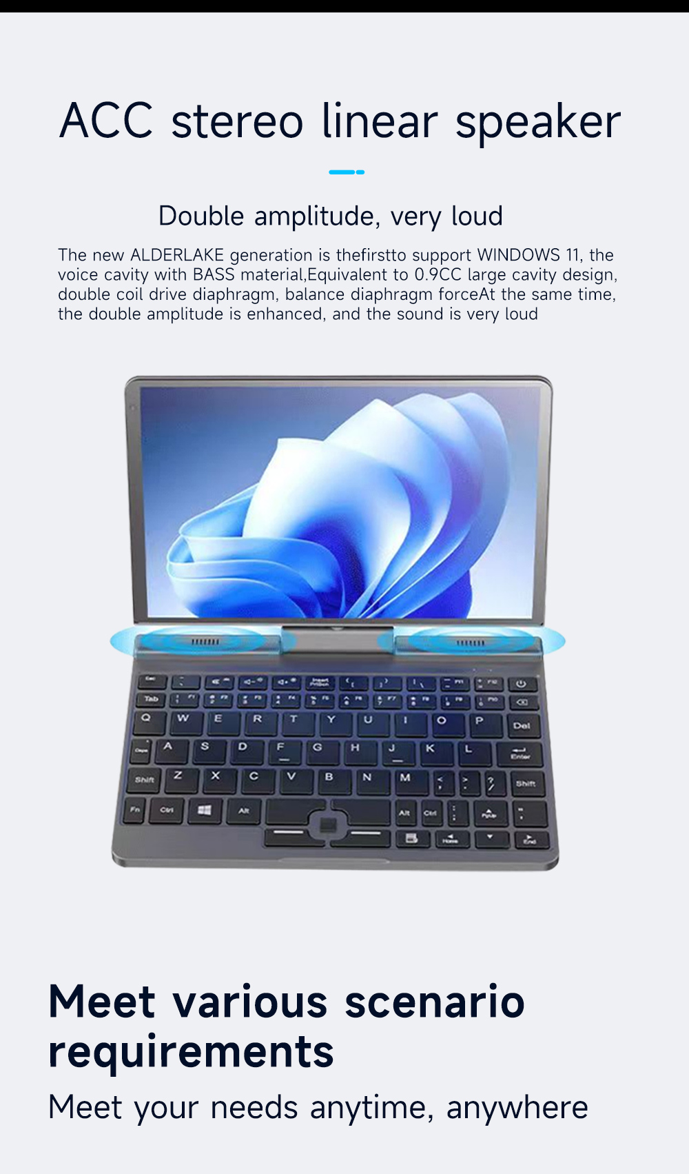Meenhong P8 2 in 1 Laptop 8in Intel 12th Alder Lake N100 Quad Core up to 3.4GHz, 12GB LPDDR5 256GB SSD, Windows 11 Pro, WiFi6, Bluetooth 5.2 - US