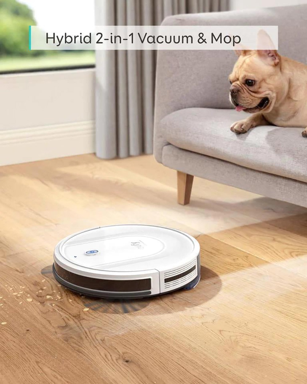 eufy G10 Hybrid Robot Vacuum Cleaner, 2000Pa Suction, Smart Dynamic Navigation, 450ml Dust Collector, Up to 100 Mins Runtime, App/Voice Control