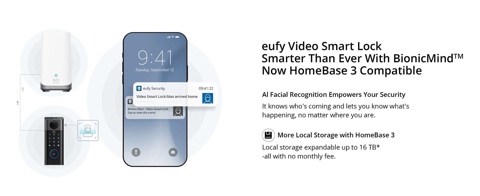 eufy S330 Video Smart Lock, 2K HD Camera, Fingerprint Unlock, Night Vision, Dual Motion Detection Doorbell, 2-Way Audio, Remote Control