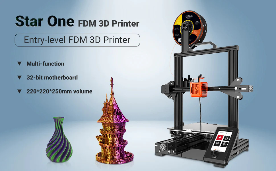 ERYONE Star One 3D Printer Auto-Leveling, Super Quiet 3D Printer with TMC2208, 32Bit Motherboard FDM Forming Technology