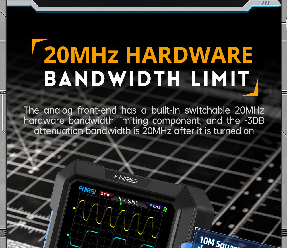 FNIRSI DPOX180H Digital Phosphor Oscilloscope 2 in 1 Dual-channel, 180MHz Bandwidth, DDS Signal Generator - Blue