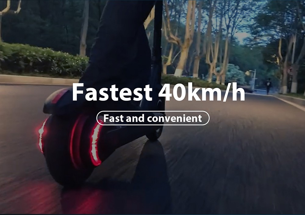 KugooKirin M3 Folding Electric Scooter 10 Inch Tire 500W Motor Max Speed 40km/h Max 40km Range 13Ah Battery BMS LCD Display Front Drum Brake  Rear E-Brake LED Light Support NFC Card Built-in 4-Digit Combination Chain Lock - Black