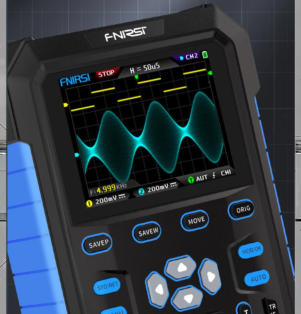 FNIRSI DPOX180H Digital Phosphor Oscilloscope 2 in 1 Dual-channel, 180MHz Bandwidth, DDS Signal Generator - Blue