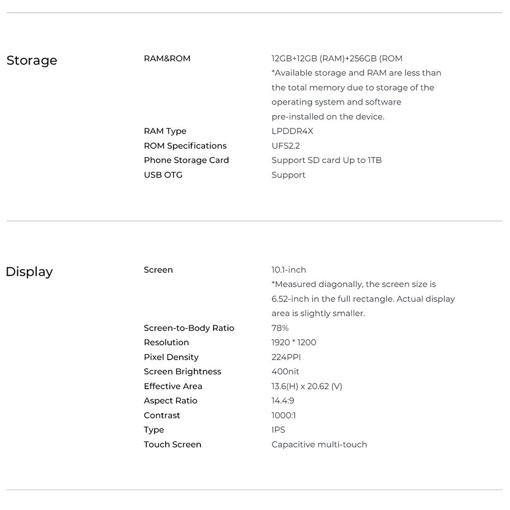 OUKITEL RT7 5G Tablet 10.1 inch 1920x1200, Dimensity 720(MT6853), 12GB+12GB RAM 256GB ROM, 32MP FF Camera + 48MP AF Camera + 20MP AF Night Version Camera, Android 13, Nano+Nano/Nano+TF - Black