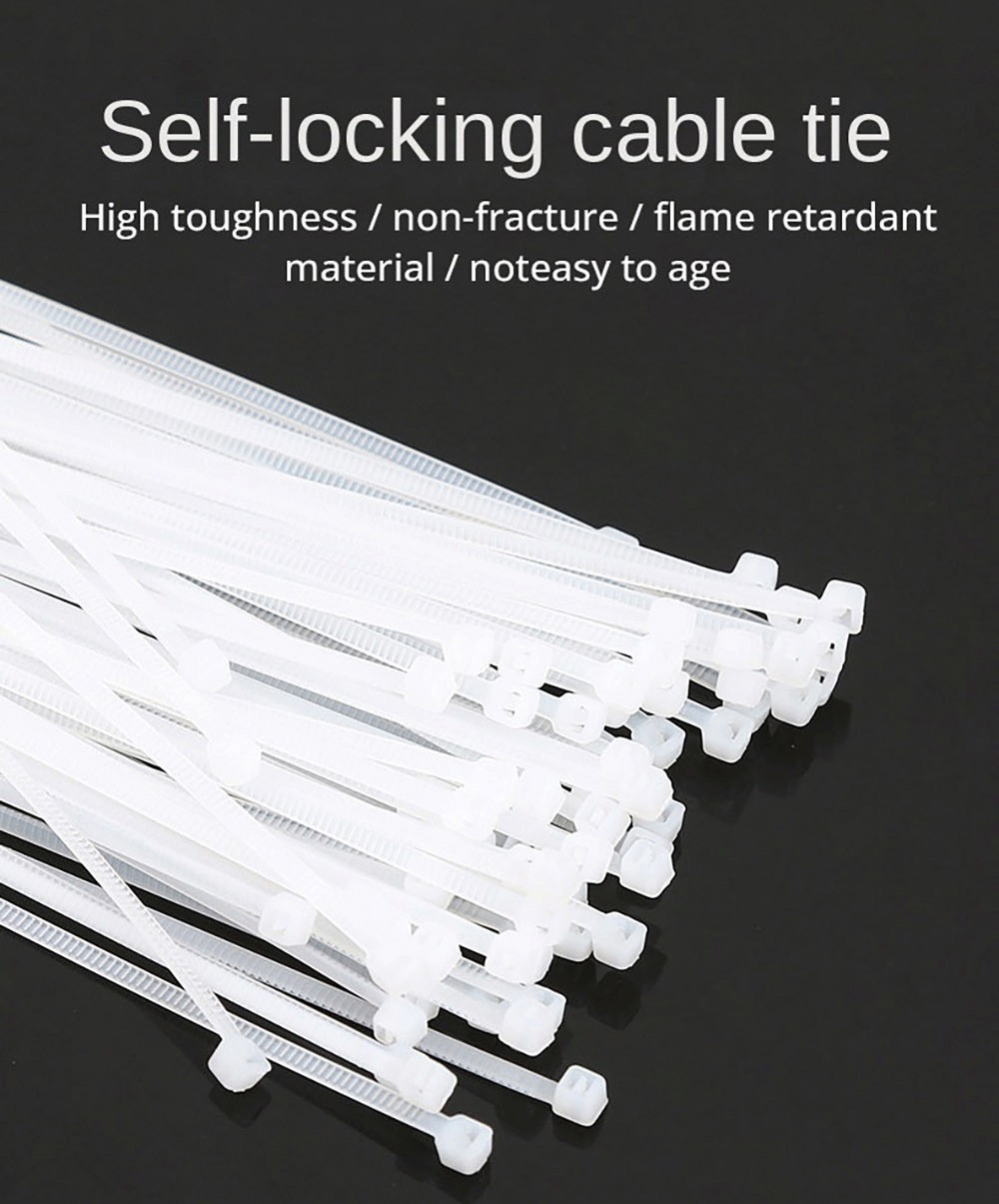 500pcs 200x1.9mm Nylon Plastic Self-Locking Cable Tie
