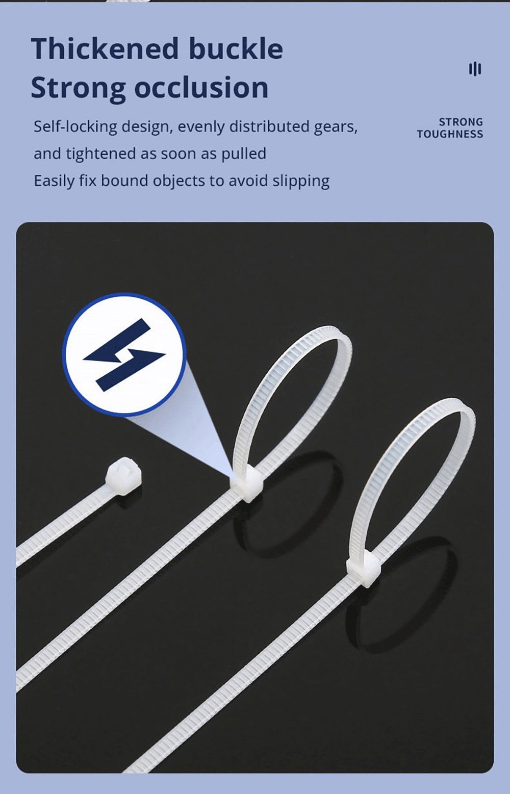 500pcs 200x1.9mm Nylon Plastic Self-Locking Cable Tie