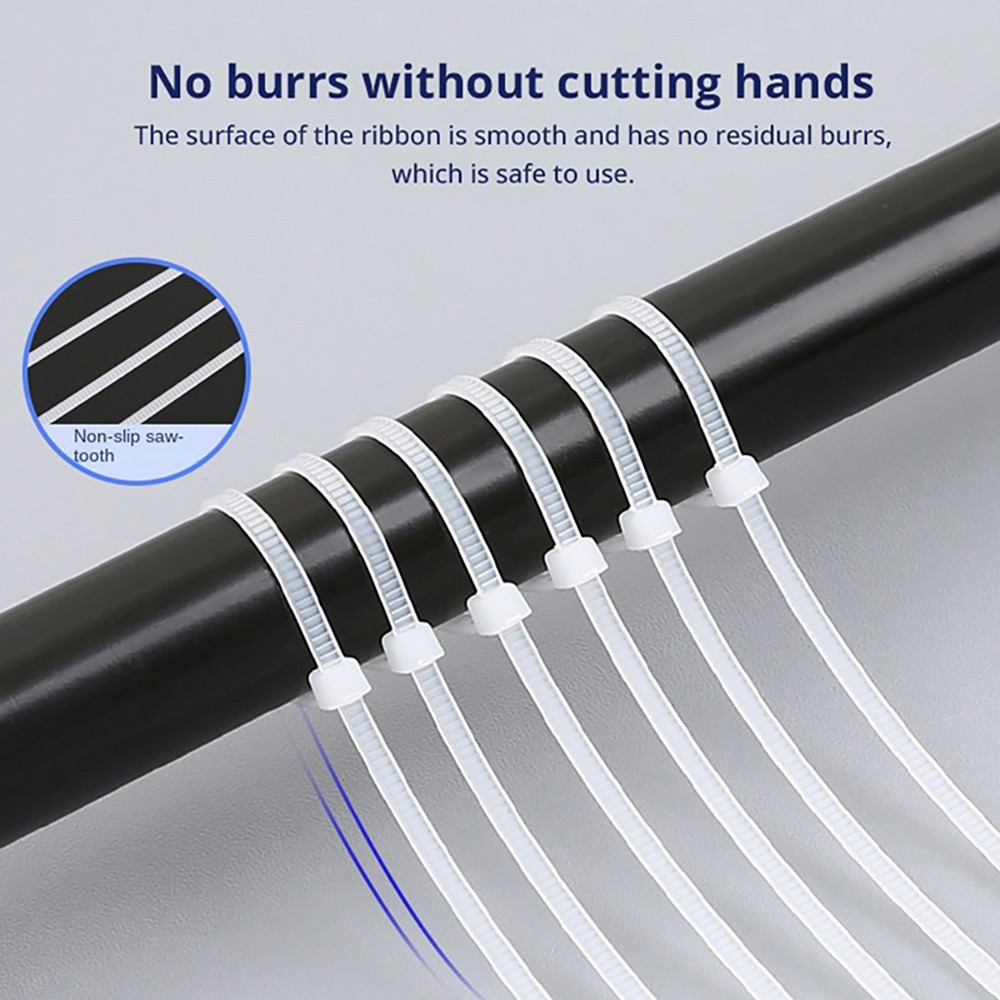 500pcs 200x1.9mm Nylon Plastic Self-Locking Cable Tie