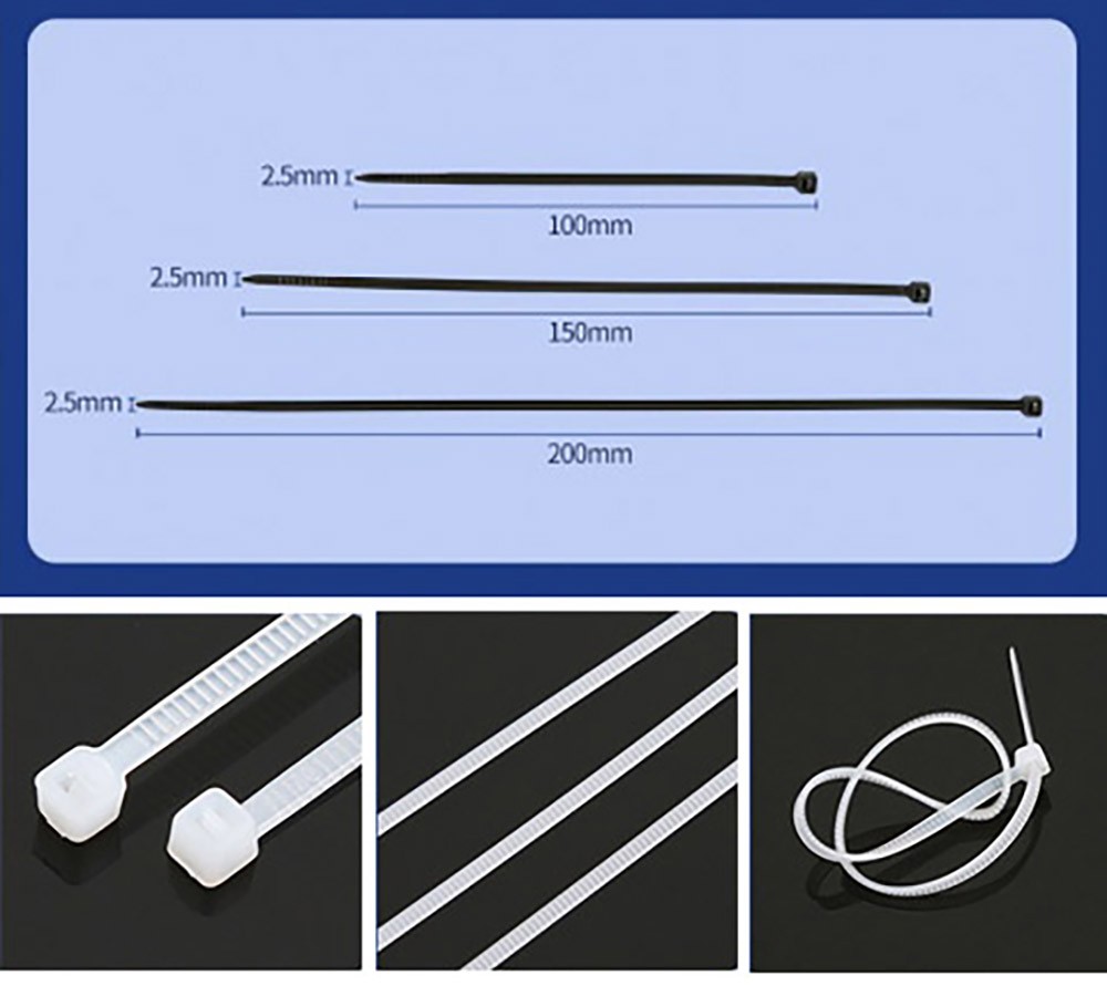 500pcs 200x1.9mm Nylon Plastic Self-Locking Cable Tie
