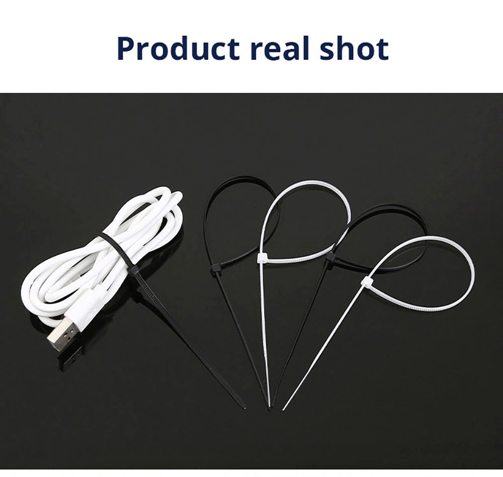 500pcs 200x1.9mm Nylon Plastic Self-Locking Cable Tie