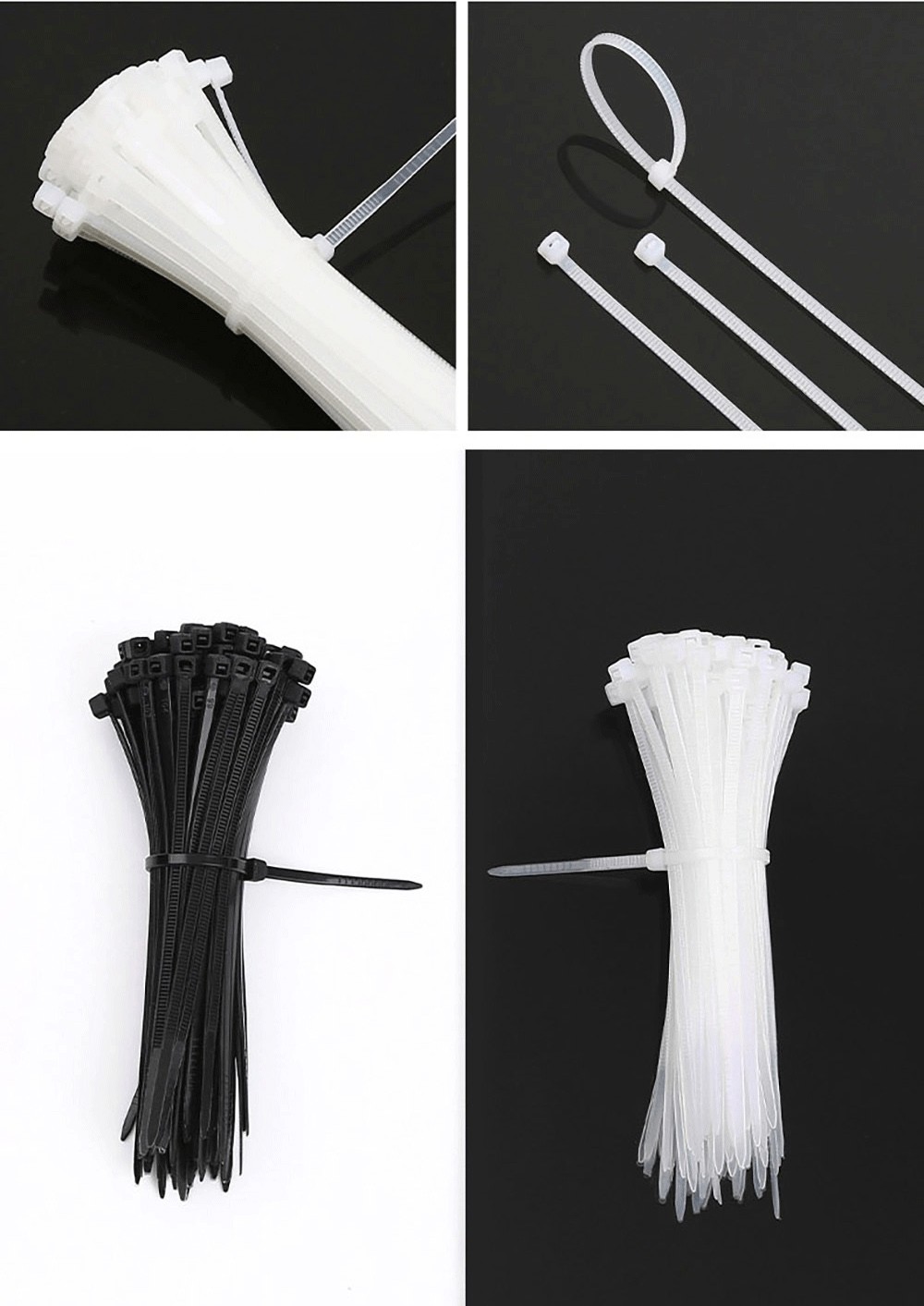 500pcs 200x1.9mm Nylon Plastic Self-Locking Cable Tie