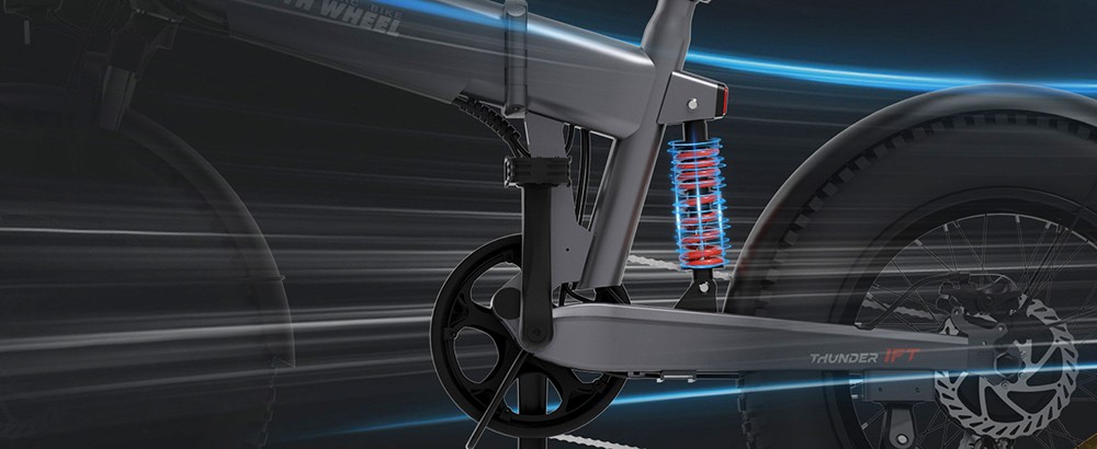 5TH WHEEL Thunder 1FT Electric Bike 20*4.0'' Inflatable Rubber Tires, 500W Peak 800W Motor 20mph Max Speed 50 MilesRange