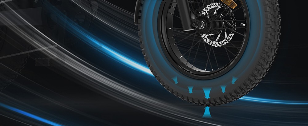 5TH WHEEL Thunder 1FT Electric Bike 20*4.0'' Inflatable Rubber Tires, 500W Peak 800W Motor 20mph Max Speed 50 MilesRange