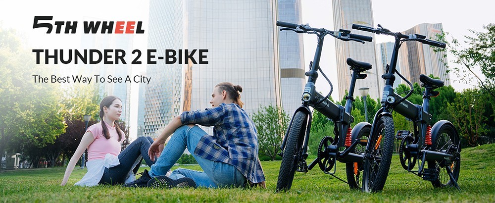 5TH WHEEL Thunder 2 Electric Bike 20*2.125'' Inflatable Rubber Tires, 350W Peak 500W Motor 20mph Max Speed 50 MilesRange