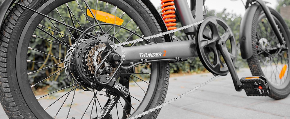 5TH WHEEL Thunder 2 Electric Bike 20*2.125'' Inflatable Rubber Tires, 350W Peak 500W Motor 20mph Max Speed 50 MilesRange