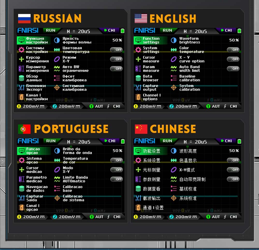 FNIRSI DPOX180H Digital Phosphor Oscilloscope 2 in 1 Dual-channel, 180MHz Bandwidth, DDS Signal Generator - Blue