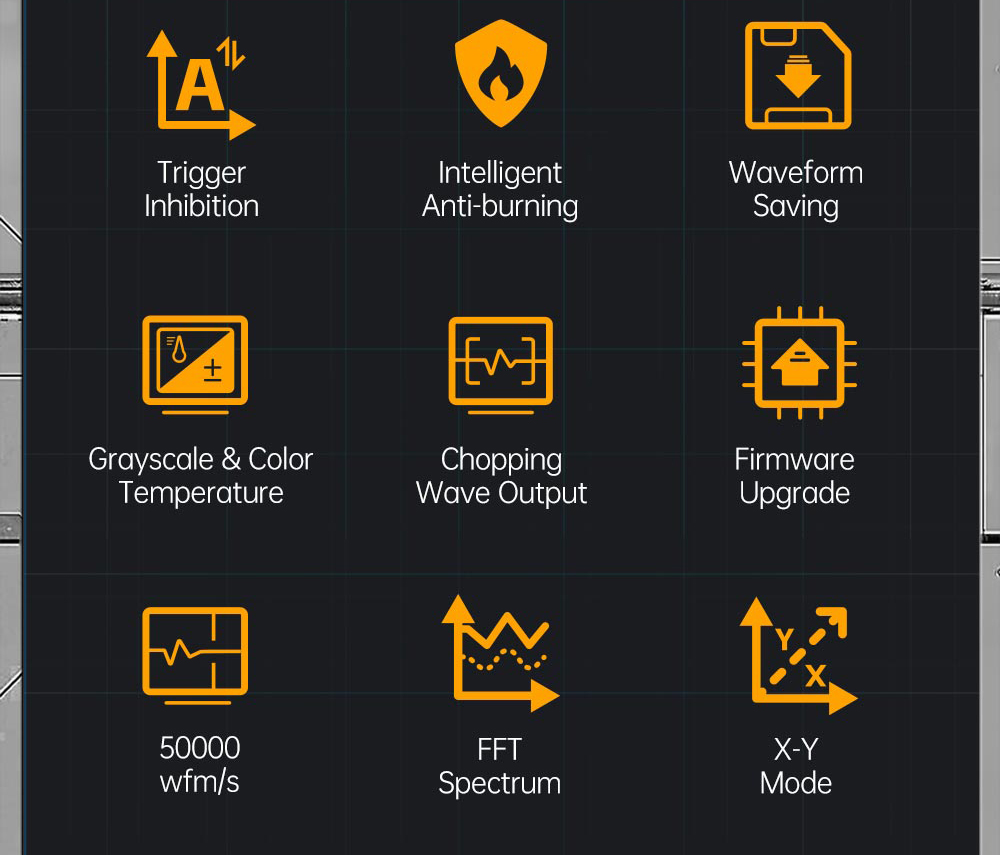 FNIRSI DPOX180H Digital Phosphor Oscilloscope 2 in 1 Dual-channel, 180MHz Bandwidth, DDS Signal Generator - Yellow