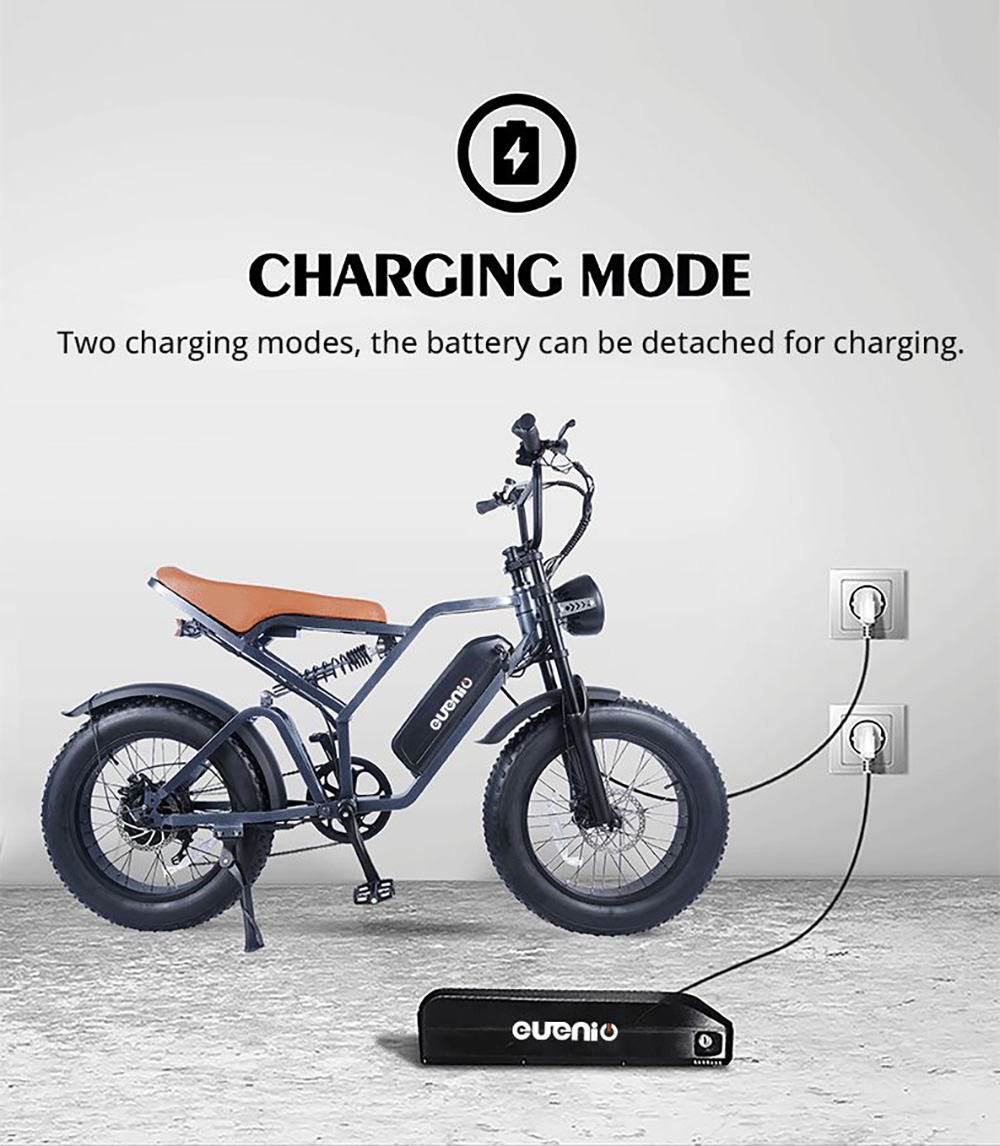 EUENI FXH009 Electric Mountain Bike 20*4.0 inch Tire 48V 750W Motor 45km/h Max Speed 15Ah Battery 96km Range Shimano 7-speed Gear - Black