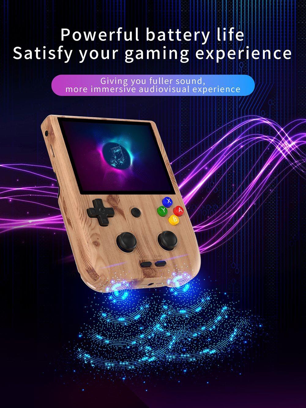 ANBERNIC RG405V Game Console, 4GB LPDDR4 128GB eMMC, Android 12, 5G WiFi, Bluetooth 5.0, 128GB TF Card 3172 Games - Wood Color