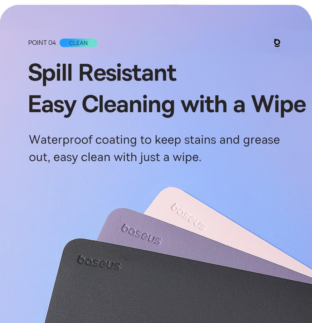 Baseus Mouse Pad PU Leather Waterproof Spill, Scratch Resistant - Black