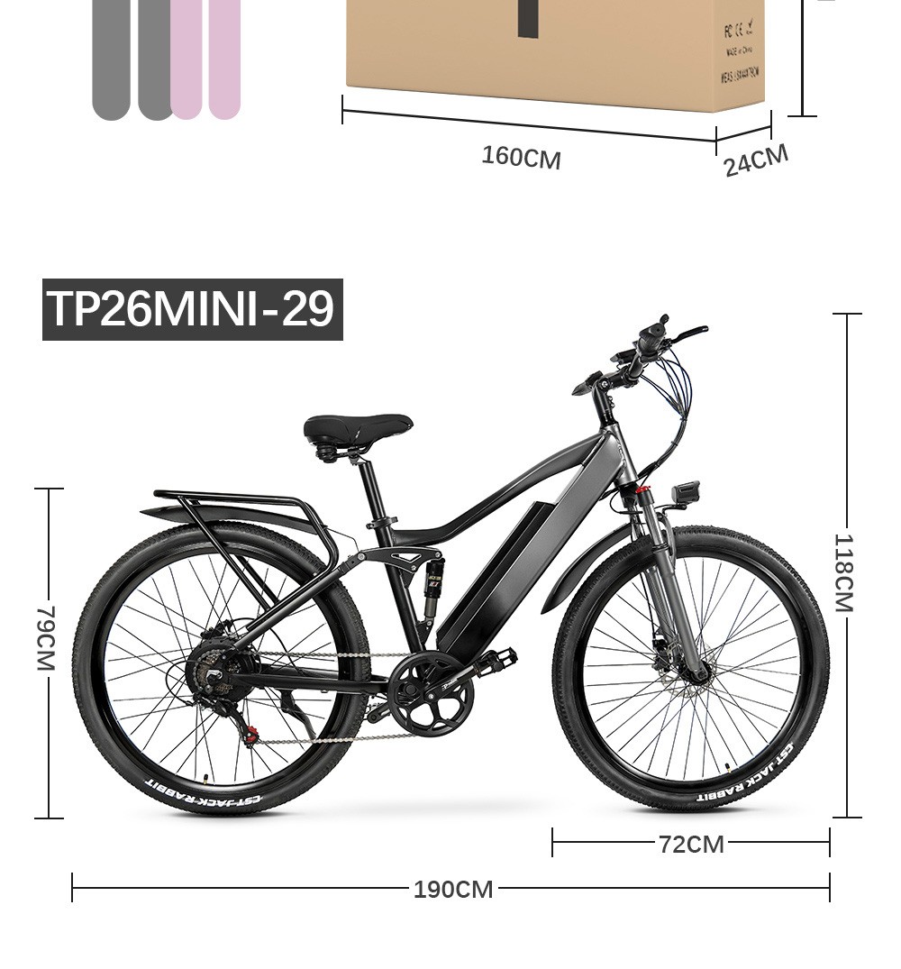 CMACEWHEEL TP26 Mini Electric Bike 29*2.25'' CST Tire 750W Motor 40-45km/h Max Speed 17Ah Battery 150kg Load