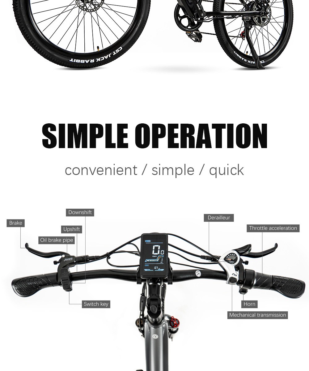 CMACEWHEEL TP26 Mini Electric Bike 29*2.25'' CST Tire 750W Motor 40-45km/h Max Speed 17Ah Battery 150kg Load