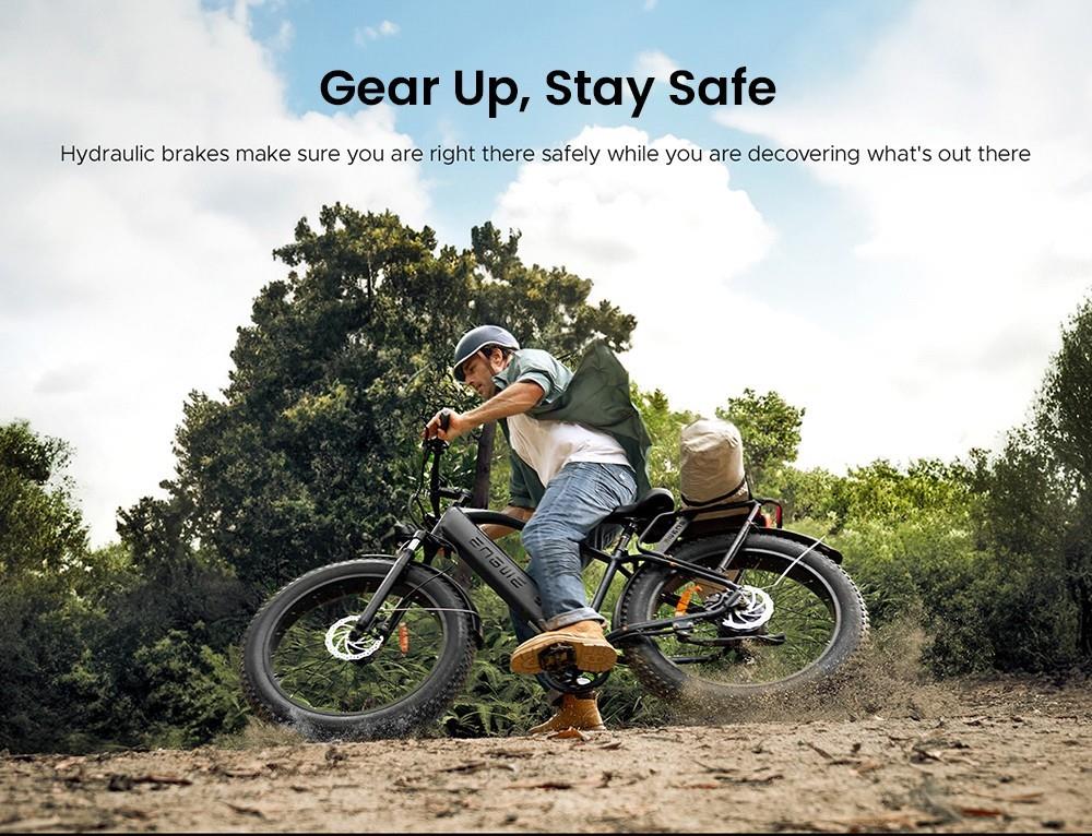 ENGWE E26 Electric Bike, 48V 16AH Battery 250W Motor Mountain Bike Shimano 7-Speed Gear 140km Max Range 25km/h Max Speed 20*4.0 Inch Tire 150kg Load Hydraulic Brake