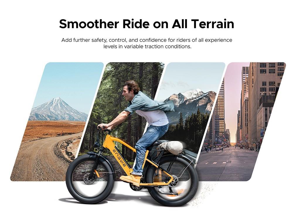 ENGWE E26 Electric Bike, 48V 16AH Battery 250W Motor Mountain Bike Shimano 7-Speed Gear 140km Max Range 25km/h Max Speed 20*4.0 Inch Tire 150kg Load Hydraulic Brake