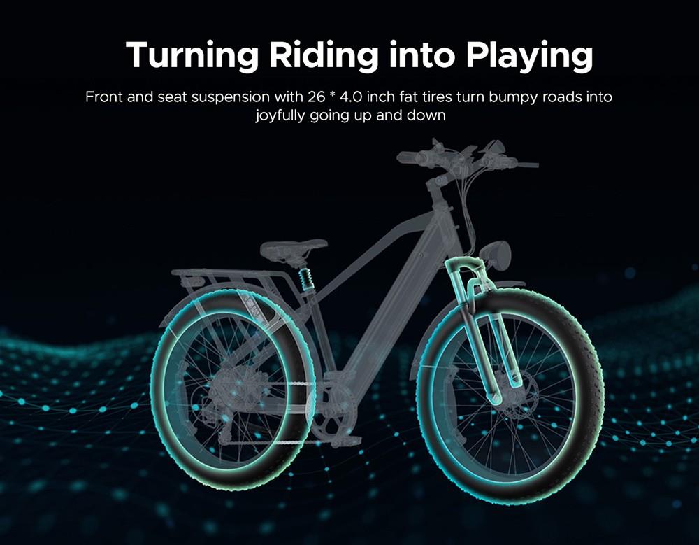 ENGWE E26 Electric Bike, 48V 16AH Battery 250W Motor Mountain Bike Shimano 7-Speed Gear 140km Max Range