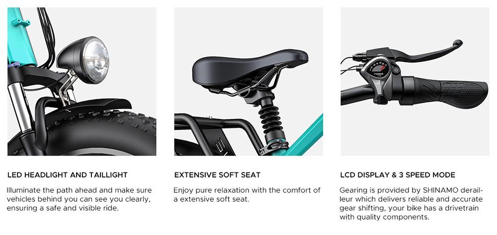 ENGWE E26 Electric Bike, 48V 16AH Battery 750W Motor Mountain Bike Shimano 7-Speed Gear 140km Max Range 25km/h Max Speed 26*4.0 inch Fat Tire 150kg Load Hydraulic Disc Brake - Bumblebee Yellow