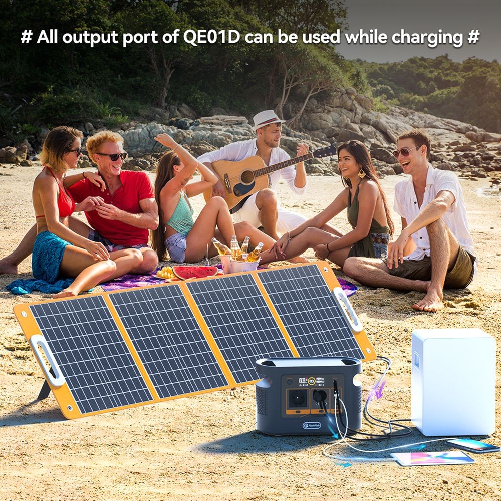 Flashfish QE01D Portable Power Station, 22.4V/20Ah 448Wh LiFePO4 Battery, 600W AC Output, LED Display, 230V Pure Sine Wave - EU Plug