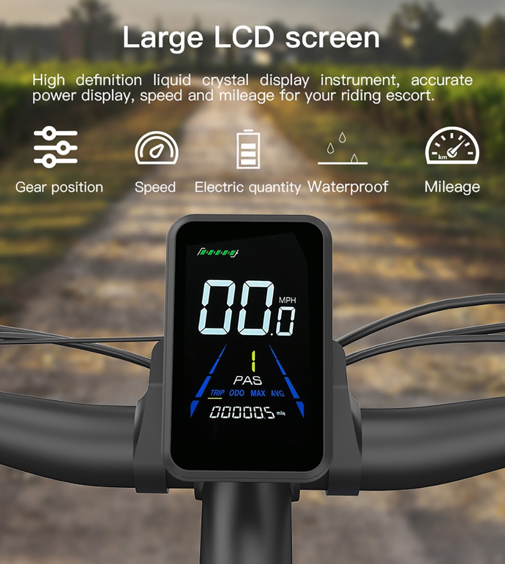 GOGOBEST GM30 Electric Bike 29*2.1 inch 48V 750W Motor 45km/h Max Speed 13Ah Battery 65km Range Shimano 7 Speed Gear - Black Green