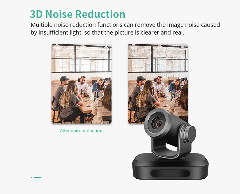 GUCEE G07-18X 2.4G Wireless Video Conference PTZ Camera, 18X Optical Zoom, 1920*1080 Resolution, Auto Focus, 3D Digital Noise Reduction - EU Plug