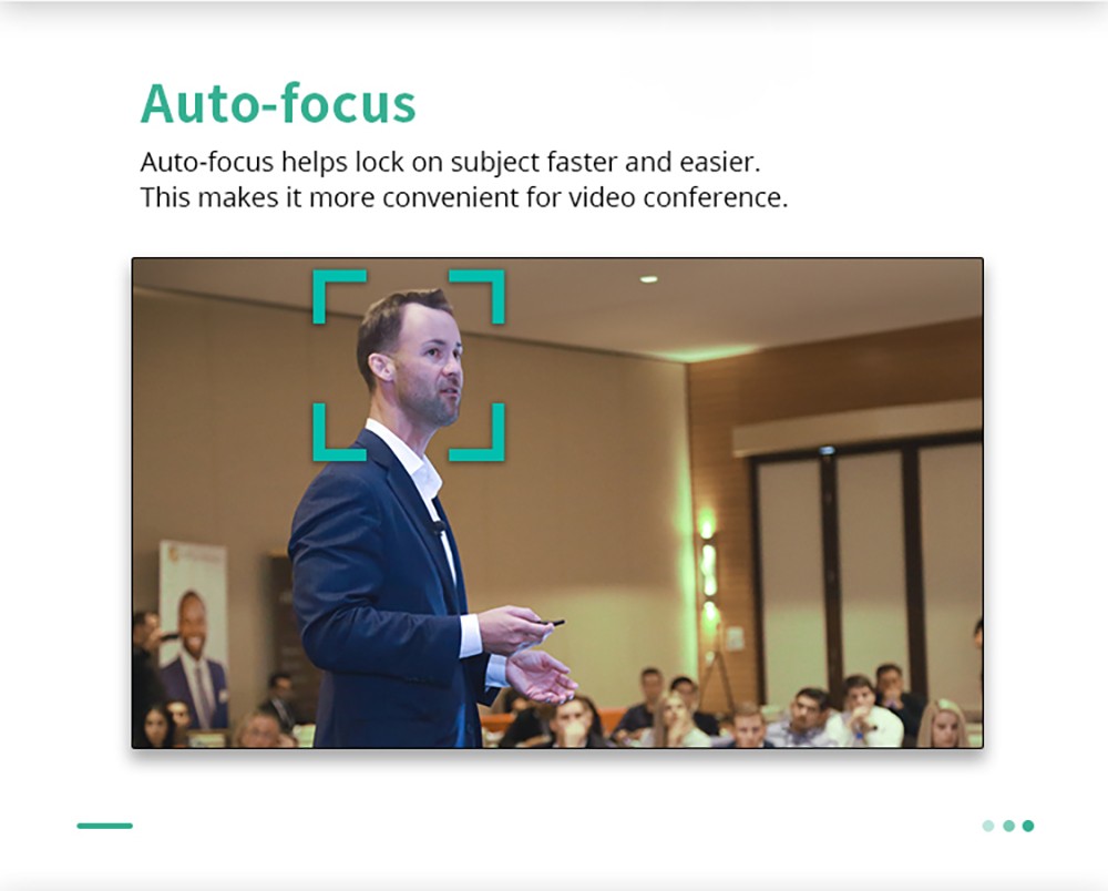 GUCEE G07-3X 2.4G Wireless Video Conference PTZ Camera, 3X Optical Zoom, 1920*1080 Resolution, Auto Focus, Digital Noise Reduction - EU Plug