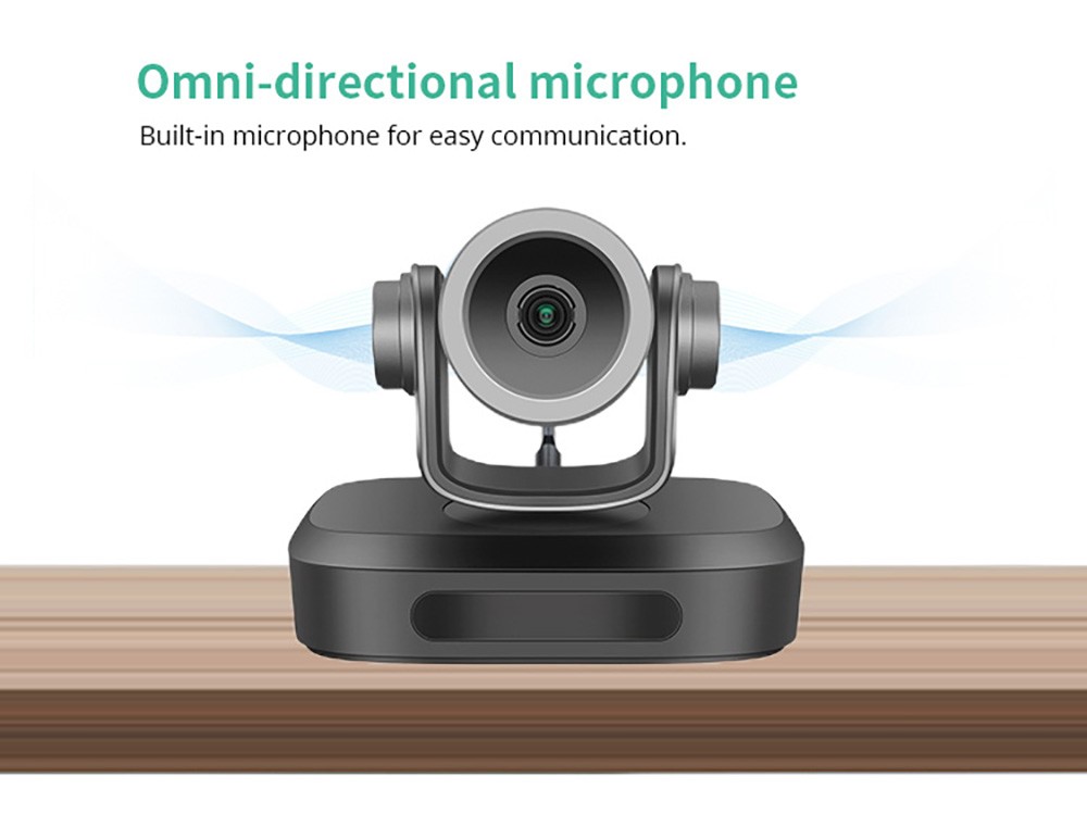 GUCEE G07-3X 2.4G Wireless Video Conference PTZ Camera, 3X Optical Zoom, 1920*1080 Resolution, Auto Focus, Digital Noise Reduction - EU Plug