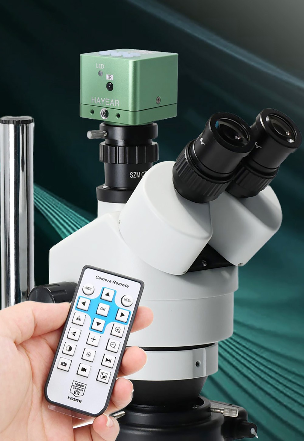 HAYEAR HY-6210 Ultra HD 4K 2160P USB HDMI Digital Microscope Camera, 41MP Image Resolution, Remote Control, Industrial Images Acquisition Video Recorder - EU Plug