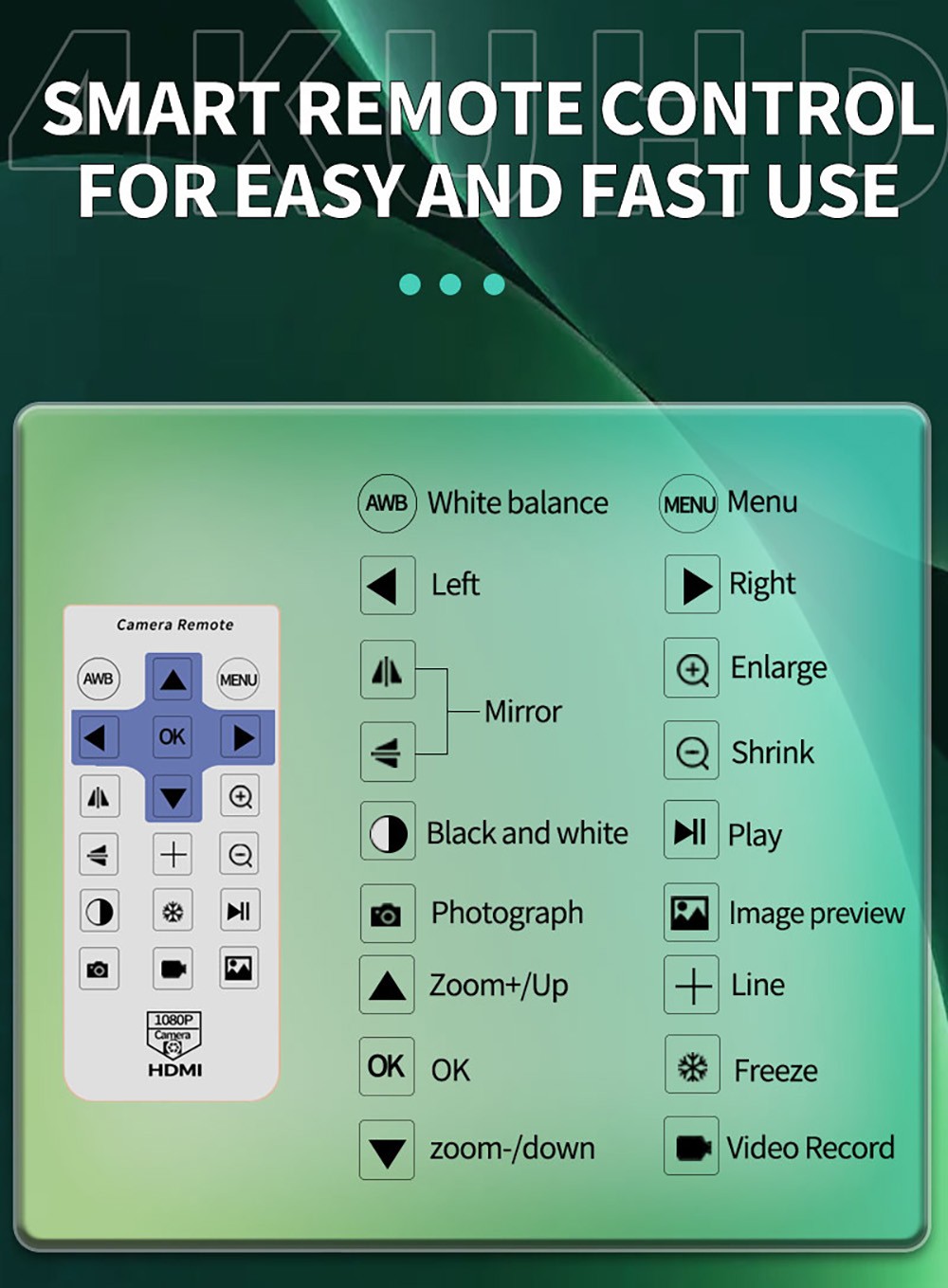 HAYEAR HY-6210 Ultra HD 4K 2160P USB HDMI Digital Microscope Camera, 41MP Image Resolution, Remote Control, Industrial Images Acquisition Video Recorder - EU Plug